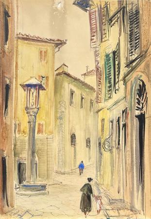 Quadro di Rodolfo Marma Croce al trebbio - acquerello carta 